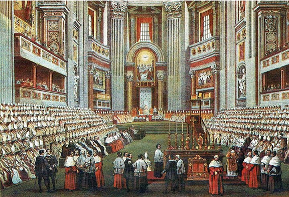 Le concile Vatican I dans la basilique Saint-Pierre de Rome